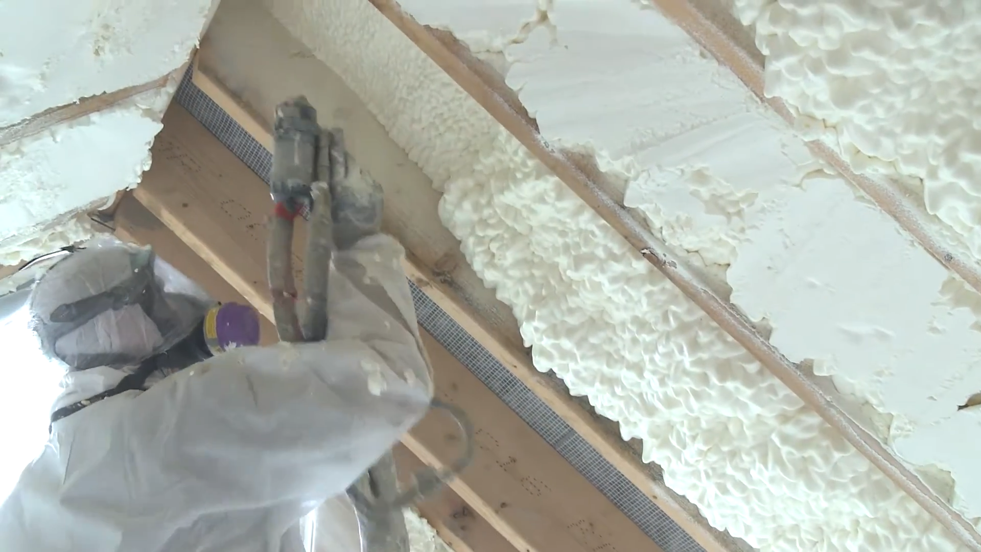 Attic spray foam insulation